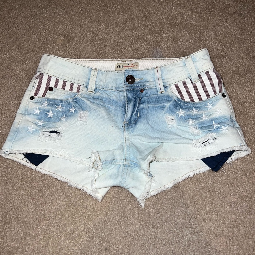 YMI American Flag Denim Shorts